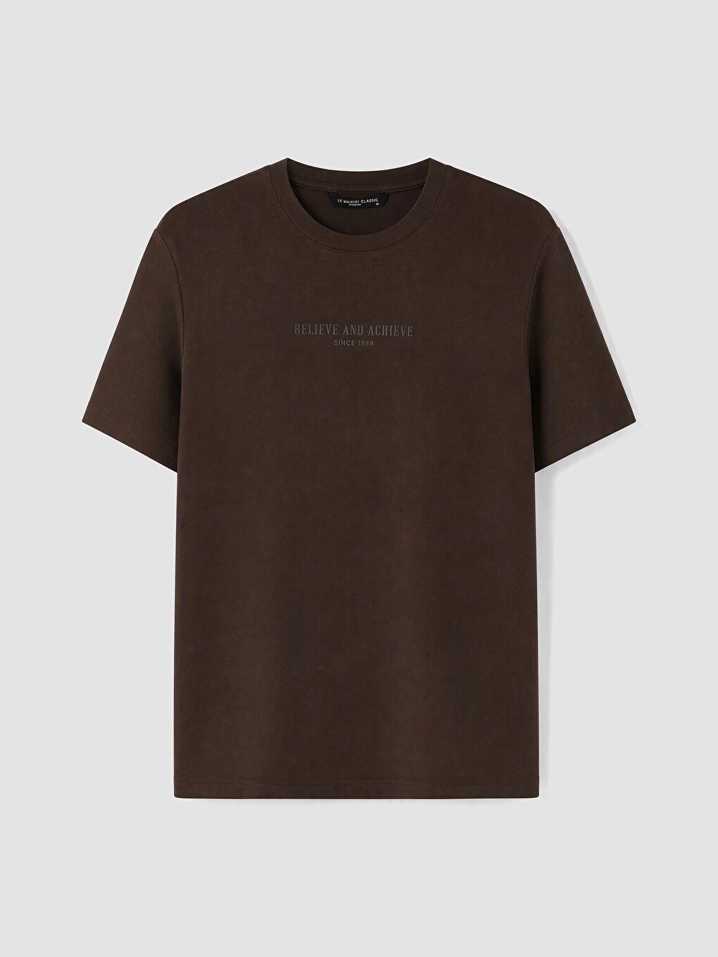 Mashkull Ngjyre Kafe T-shirt