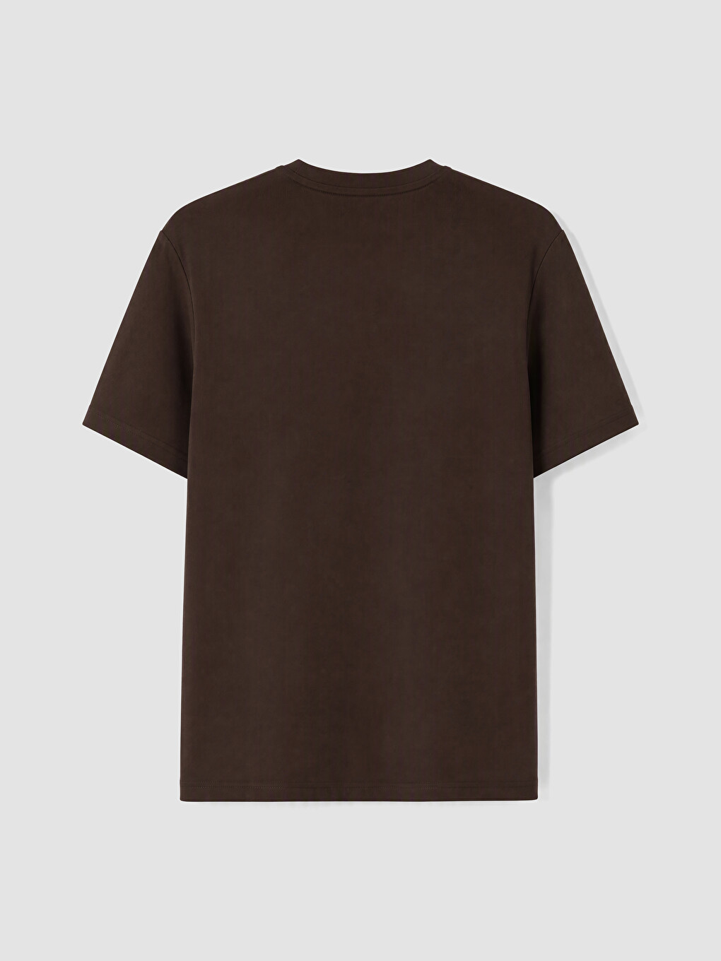 Mashkull Ngjyre Kafe T-shirt-2
