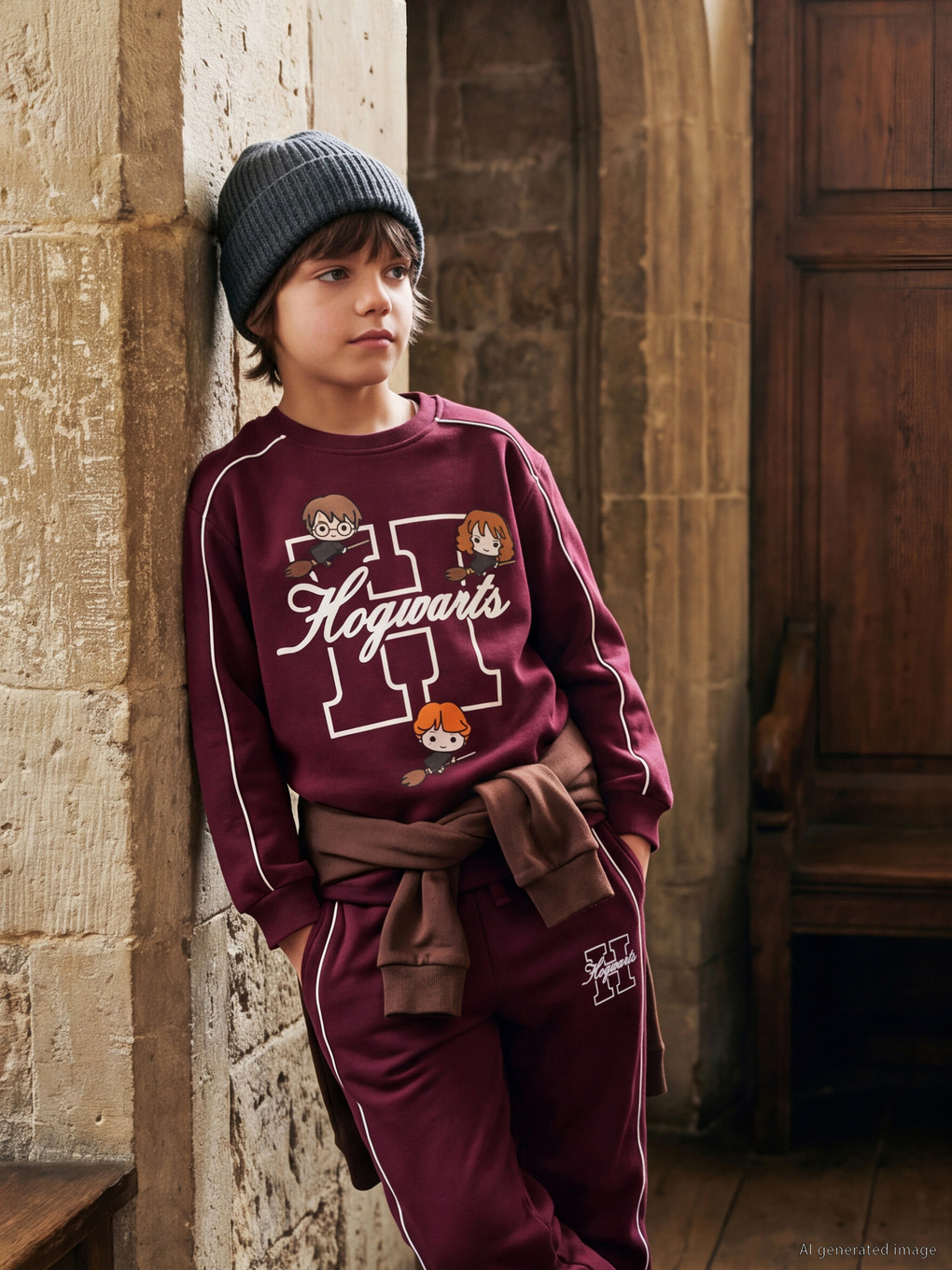 Bordo Harry Potter Baskılı Erkek Çocuk Takım