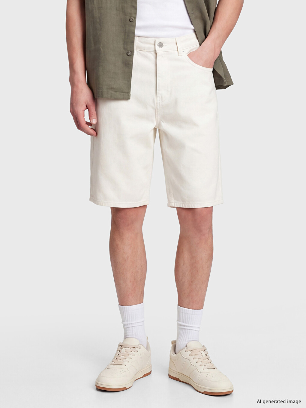 Loose Fit Men's Denim Shorts-1