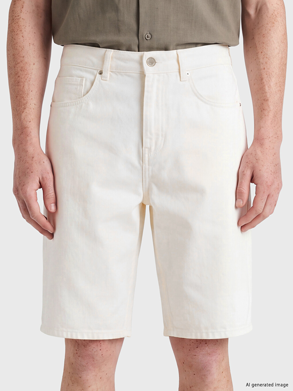 Loose Fit Men's Denim Shorts-2