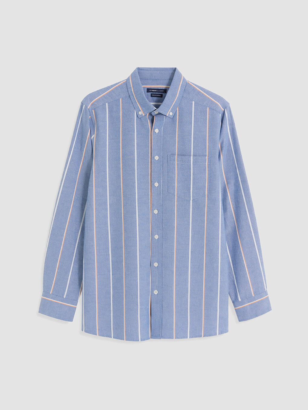 Mavi Regular Fit Çizgili Oxford Erkek Gömlek-3