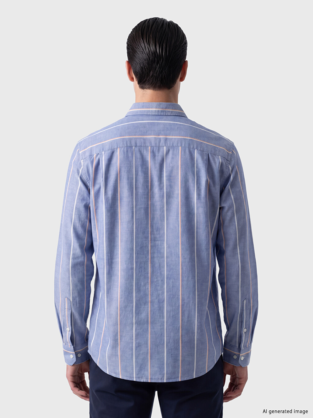Mavi Regular Fit Çizgili Oxford Erkek Gömlek-2