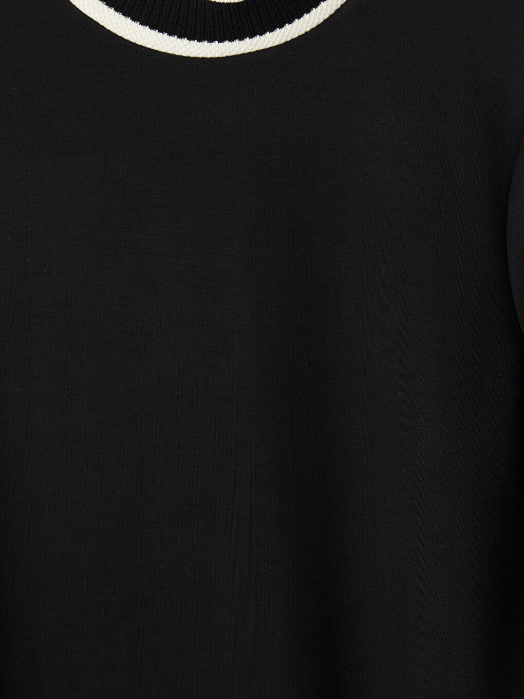 Siyah Şerit Detaylı Soft Touch Kadın Sweatshirt Tunik-2