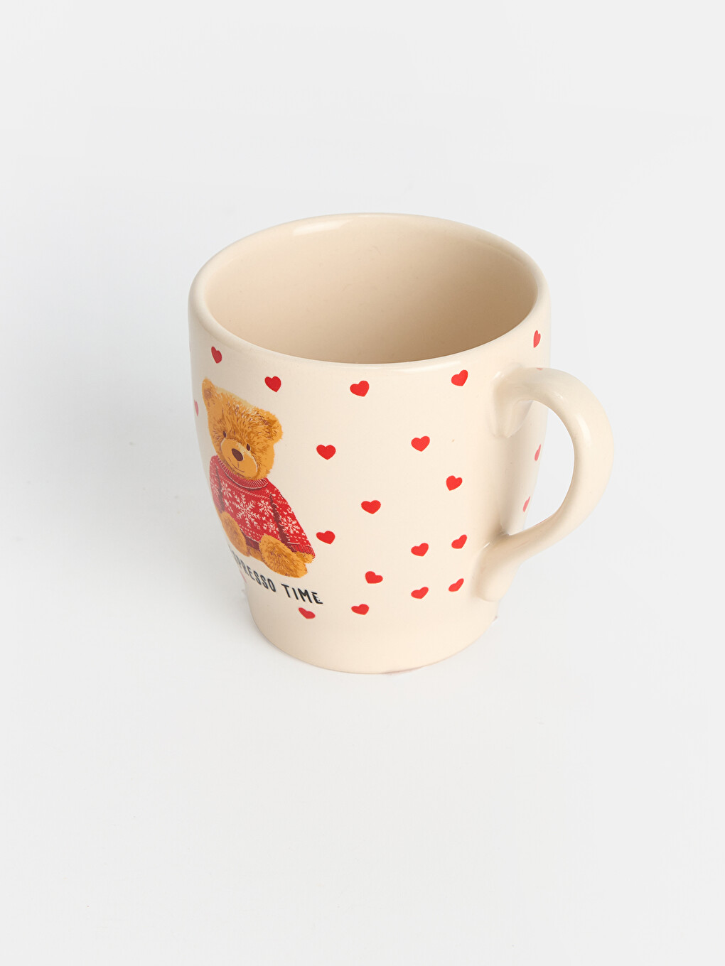 Heart Patterned Bear Printed Ceramic Mug-2
