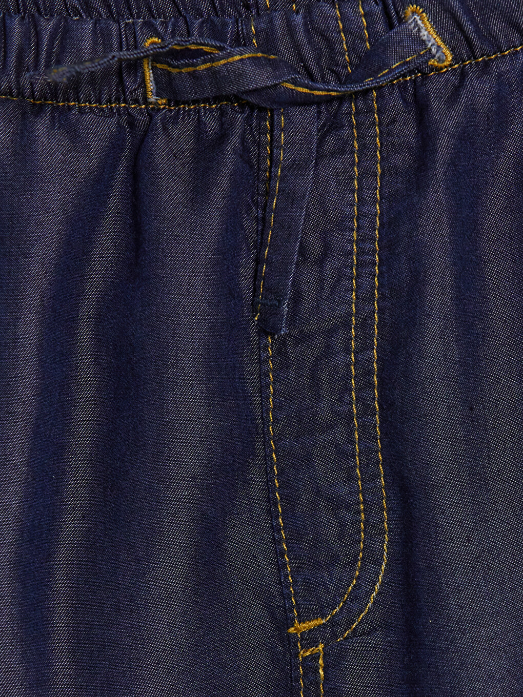 İndigo Wideleg Kız Çocuk Jean Pantolon-1