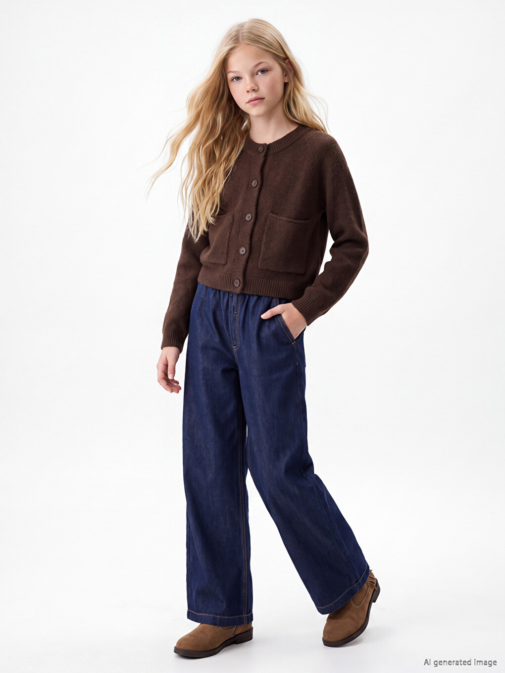 Wideleg Girls' Jeans-1
