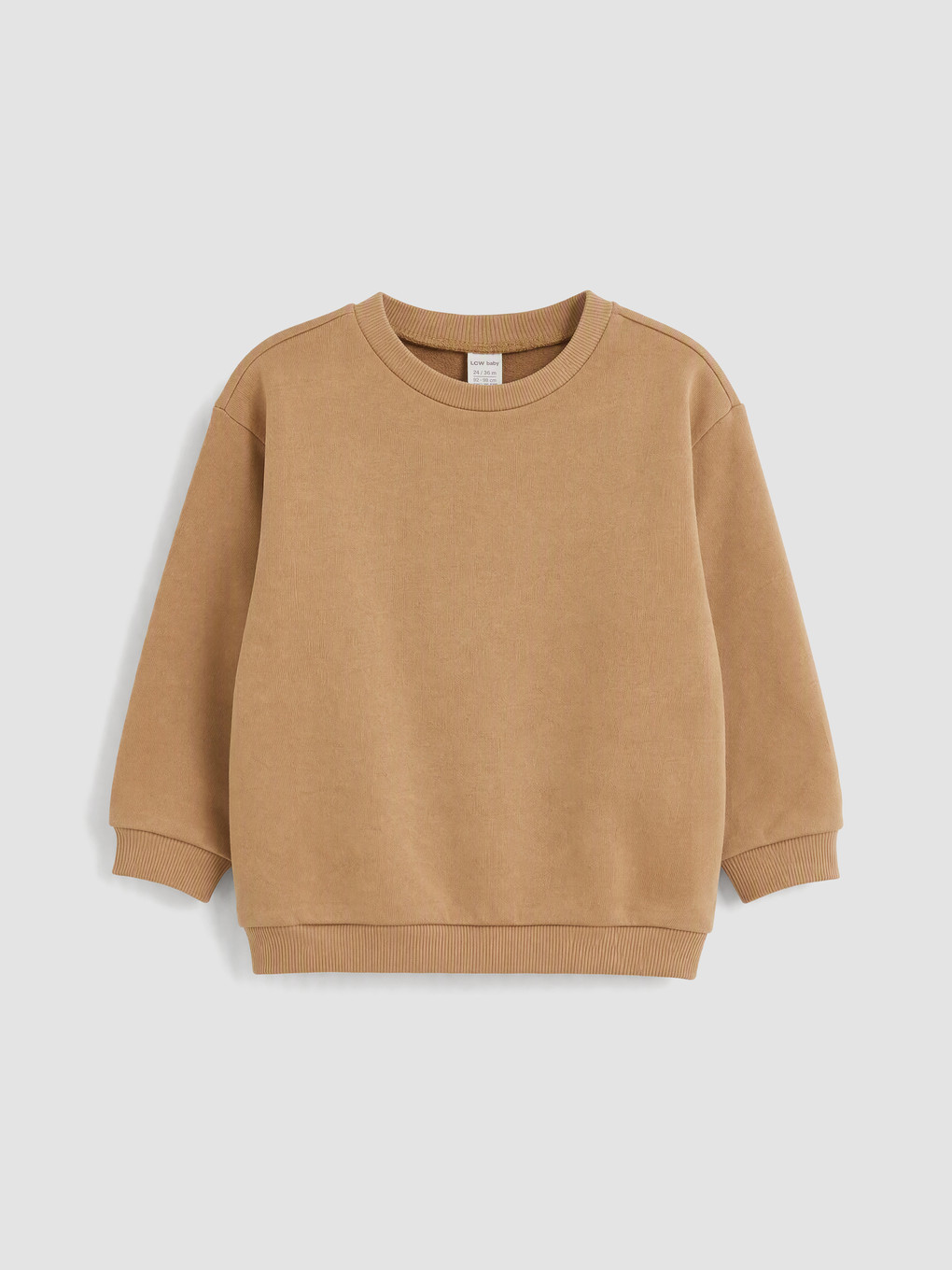 Bej Bisiklet Yaka Erkek Bebek Sweatshirt