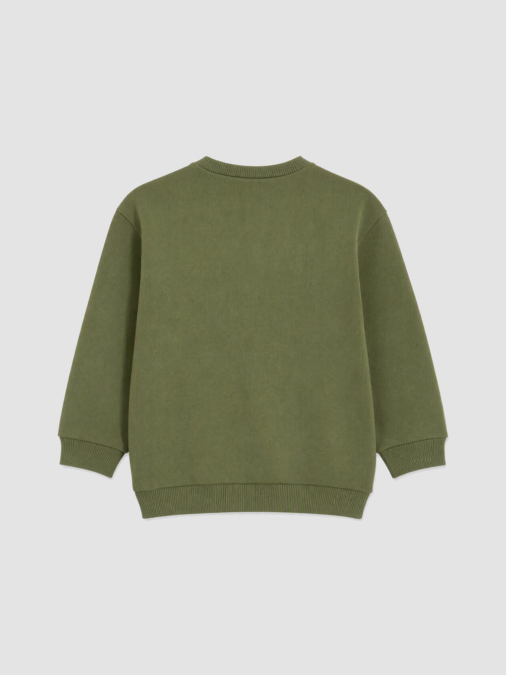 Haki Bisiklet Yaka Erkek Bebek Sweatshirt-1