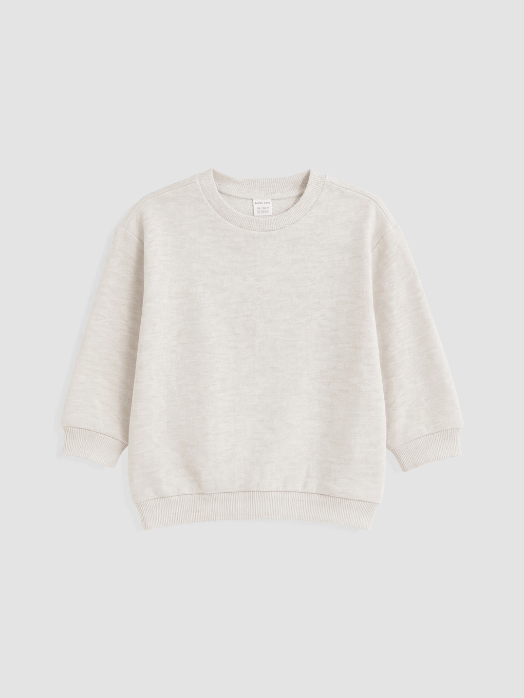 Bej Bisiklet Yaka Erkek Bebek Sweatshirt