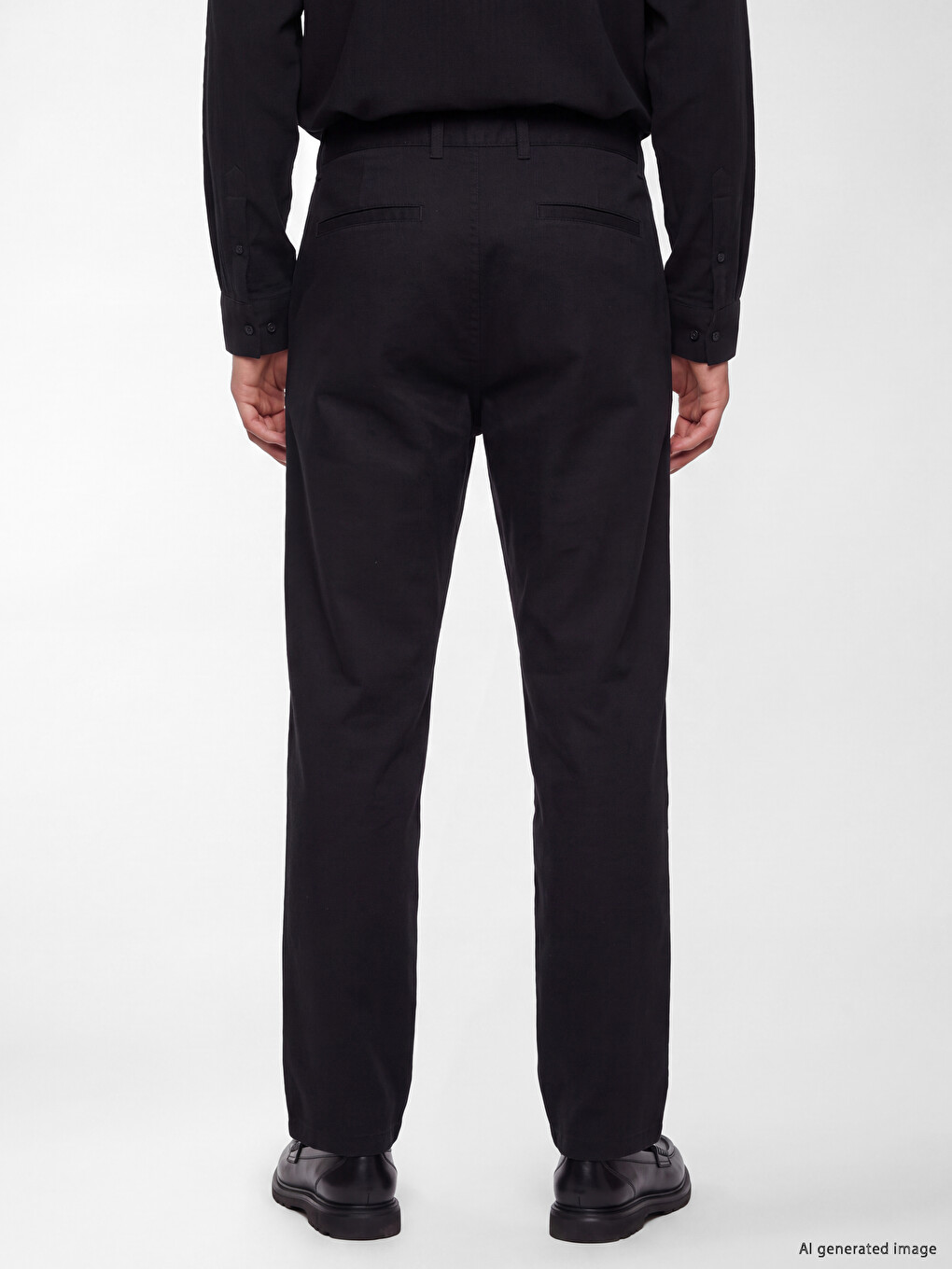 Siyah Relax Fit Erkek Pileli Pantolon-3