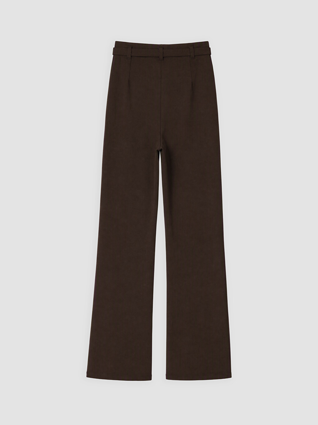 Kahverengi Beli Kemerli Dar Fit Kadın Pantolon-1