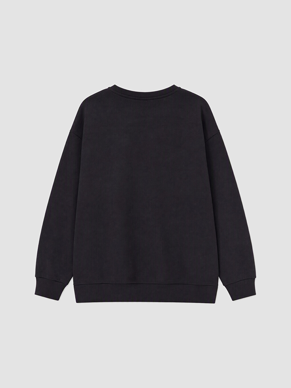 Siyah Büyük Beden Nakışlı Kadın Sweatshirt-4