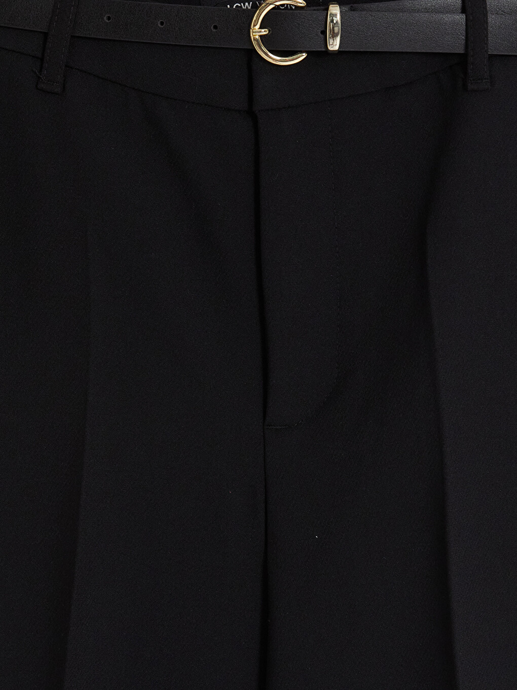 Siyah Beli Kemerli Kadın Pantolon-1