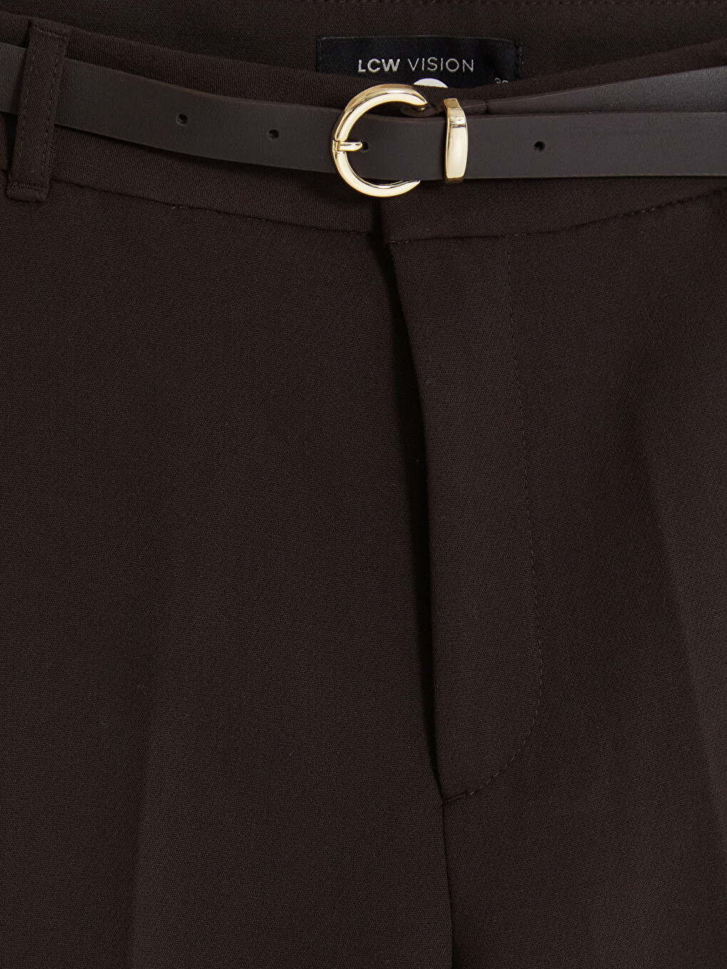 Kahverengi Beli Kemerli Kadın Pantolon-1