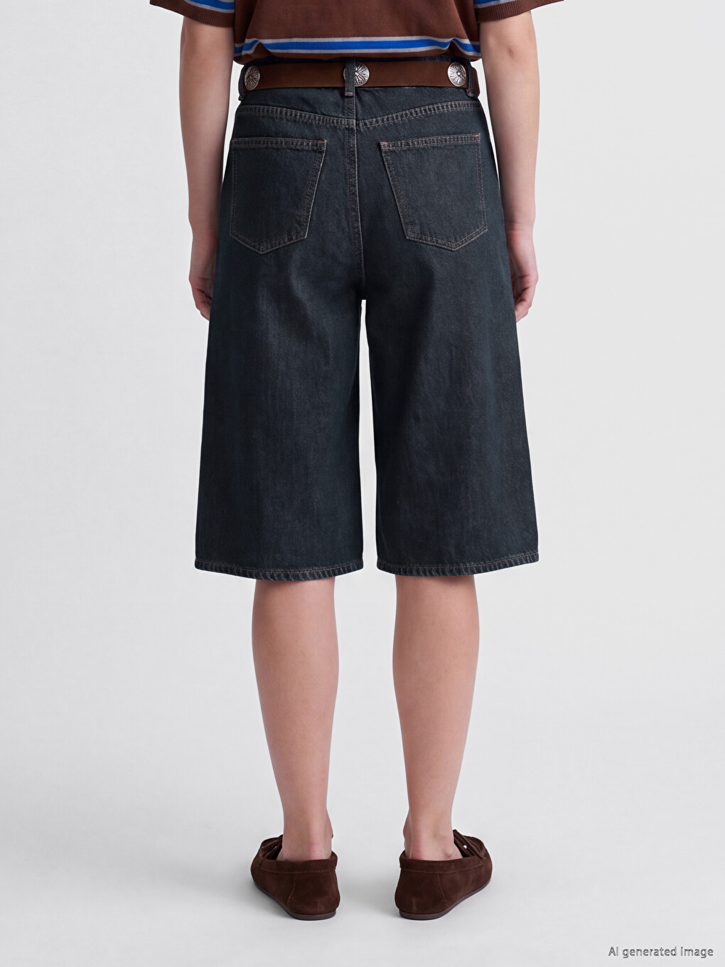 Woman Indigo Denim Shorts-3