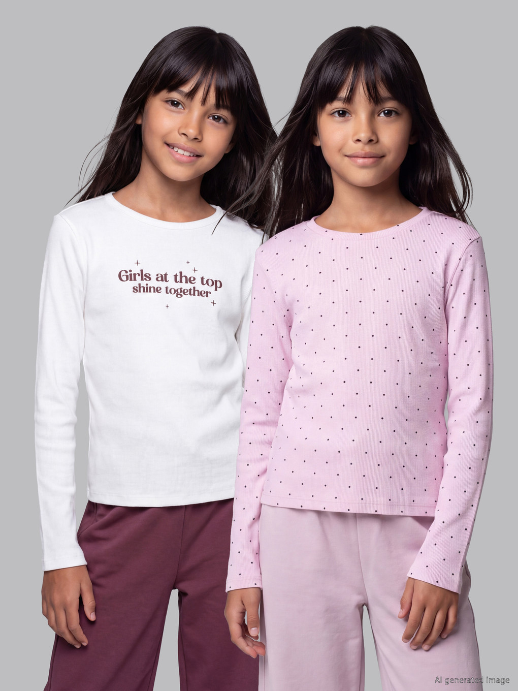 Mädchen T-shirt Mit Rundhalsausschnitt-1