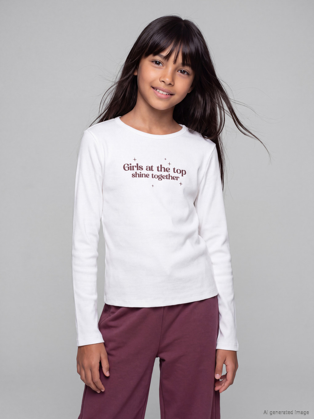 Mädchen T-shirt Mit Rundhalsausschnitt-2