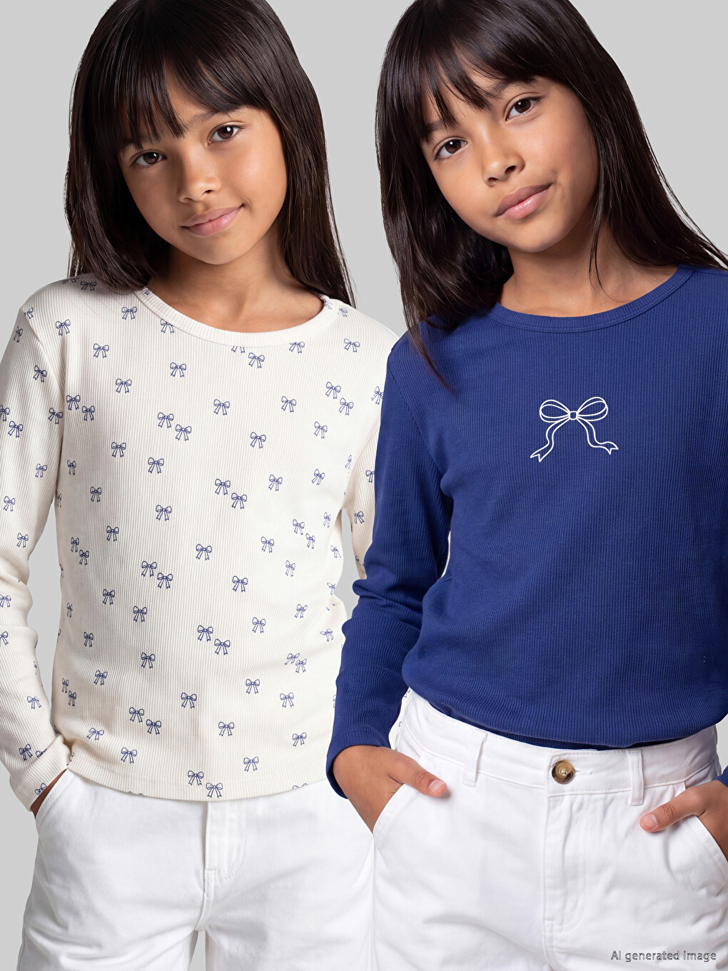 Printed Girls' T-shirt 2 Pack-1