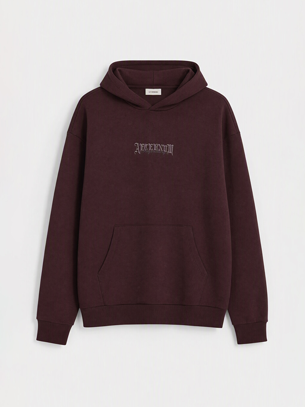 Mürdüm Baskılı Erkek Hoodie-3