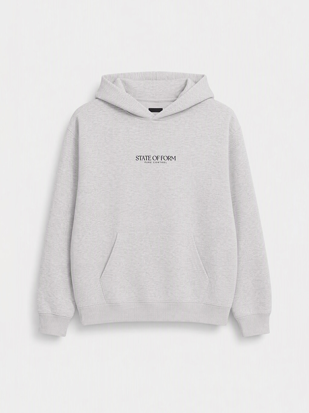 Gri Baskılı Erkek Kalın Hoodie-3