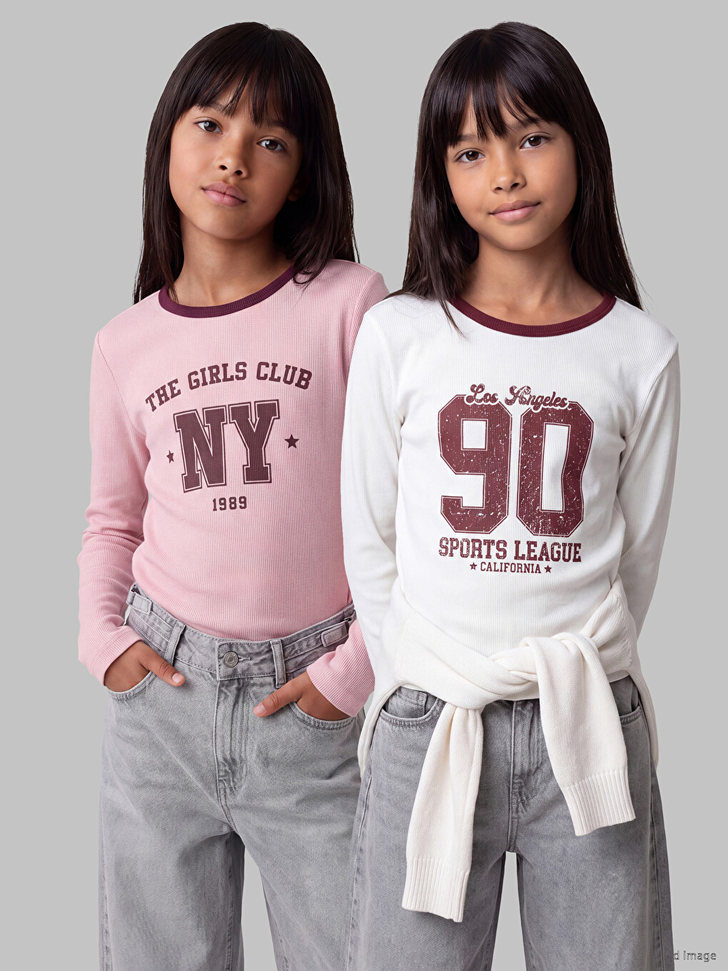 Crew Neck Girls' T-shirt 2 Pack-1
