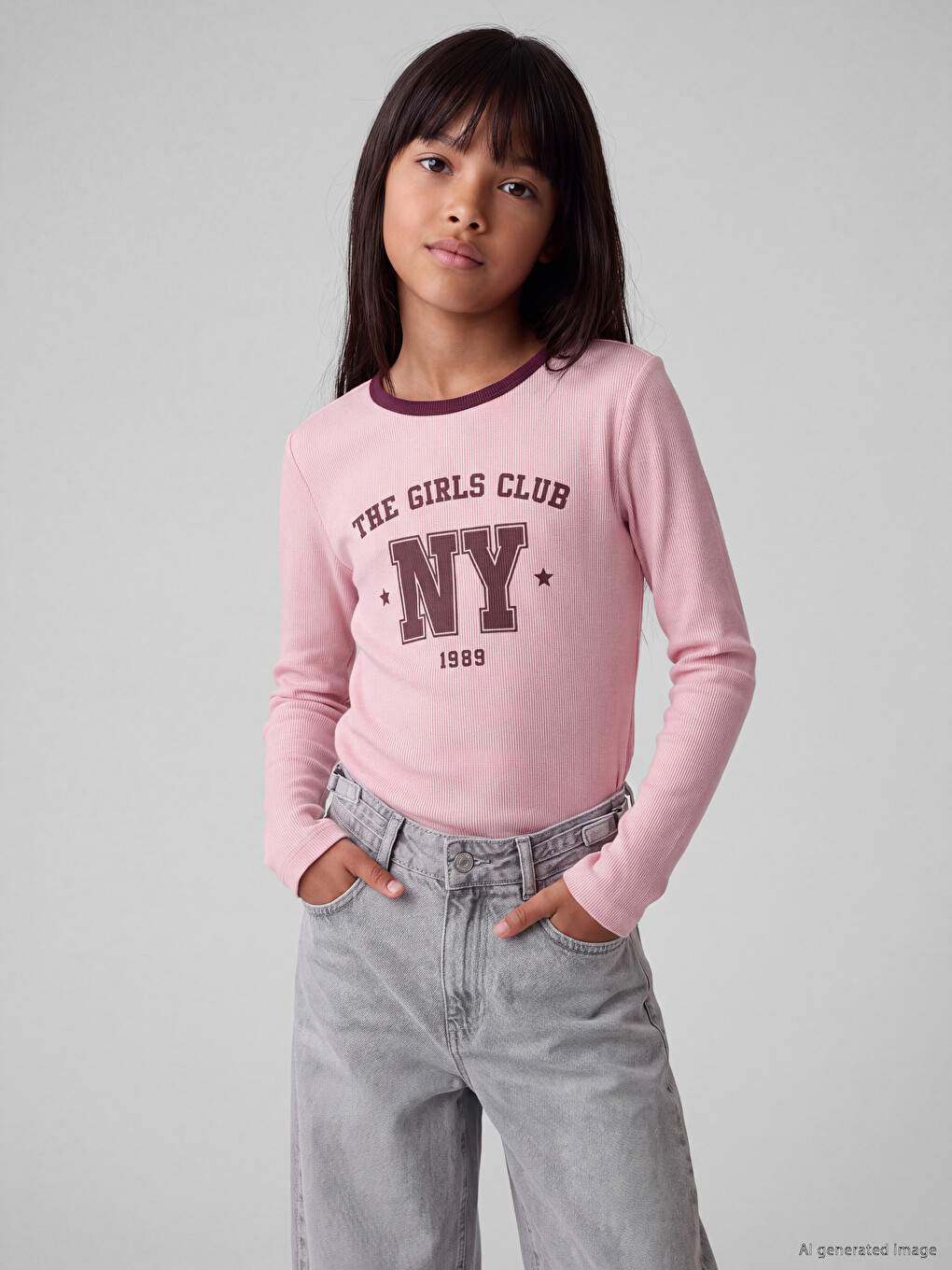 Crew Neck Girls' T-shirt 2 Pack-2
