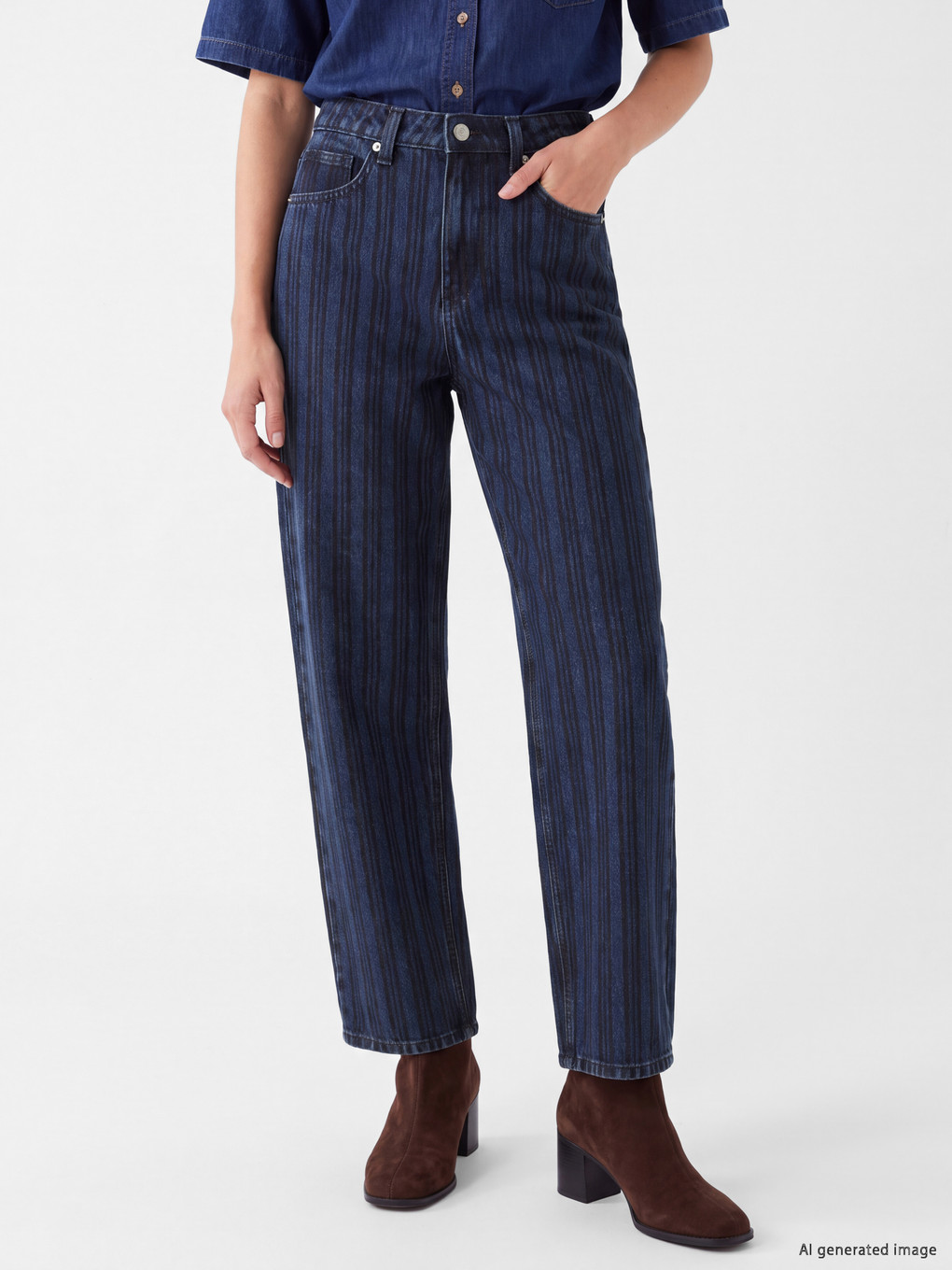 Striped Baggy Jean-1