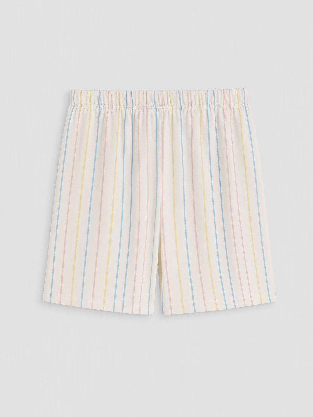 Ekru Bisiklet Yaka Kadın Şortlu Pijama Takımı-8