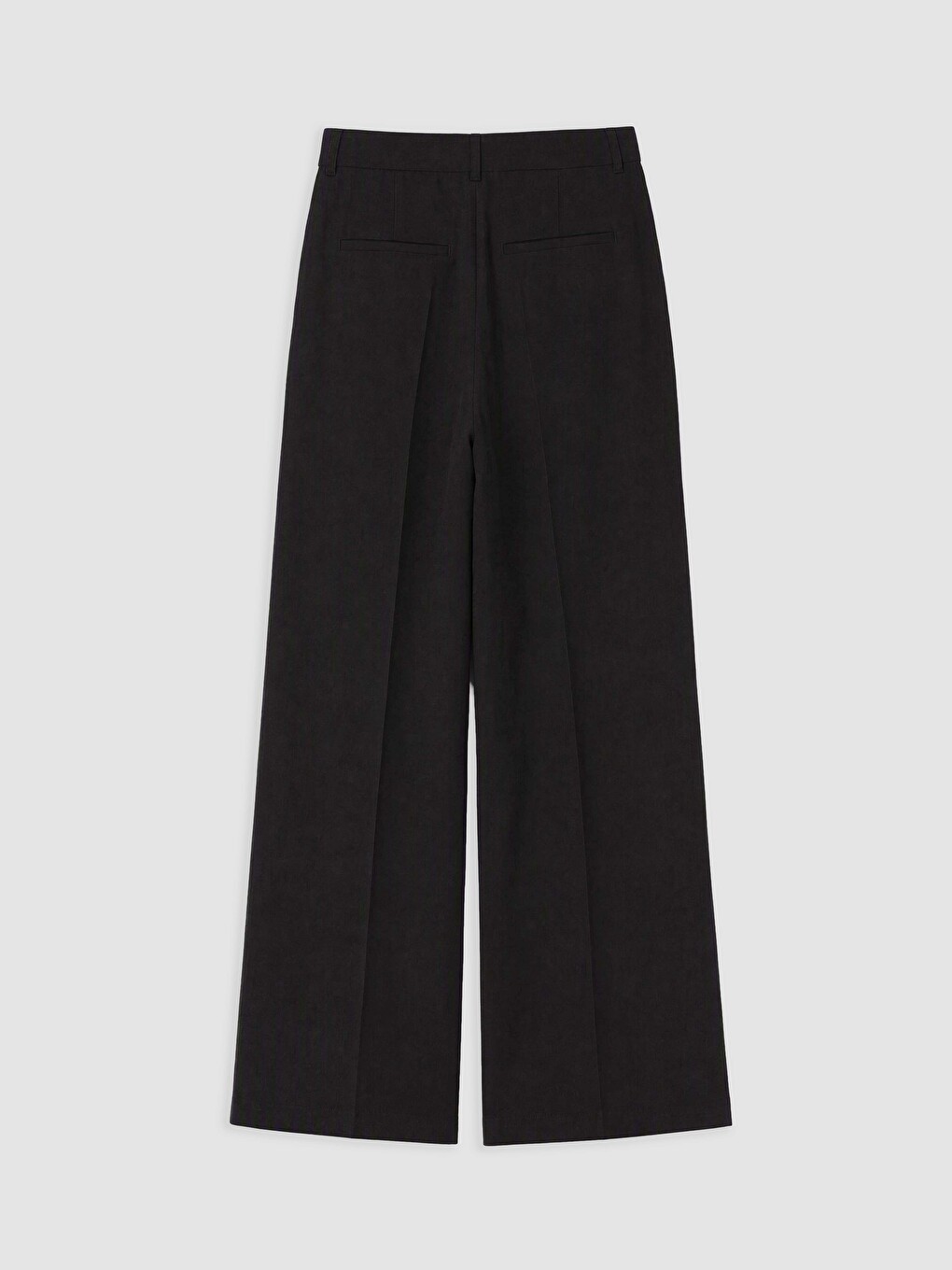 Siyah Loose Fit Kadın Pileli Kumaş Pantolon-1