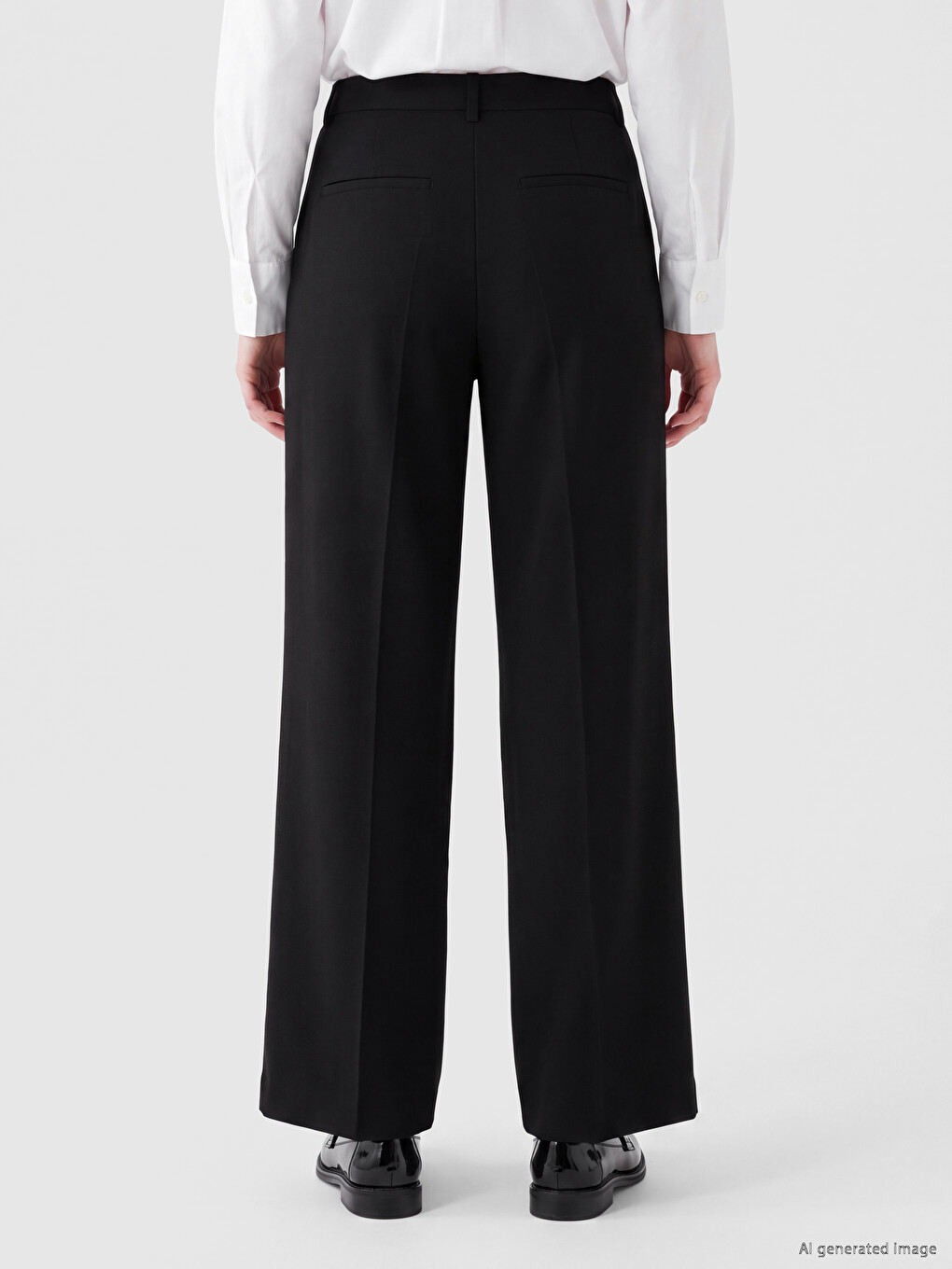 Loose Fit Women's Pleated Fabric Trousers-3