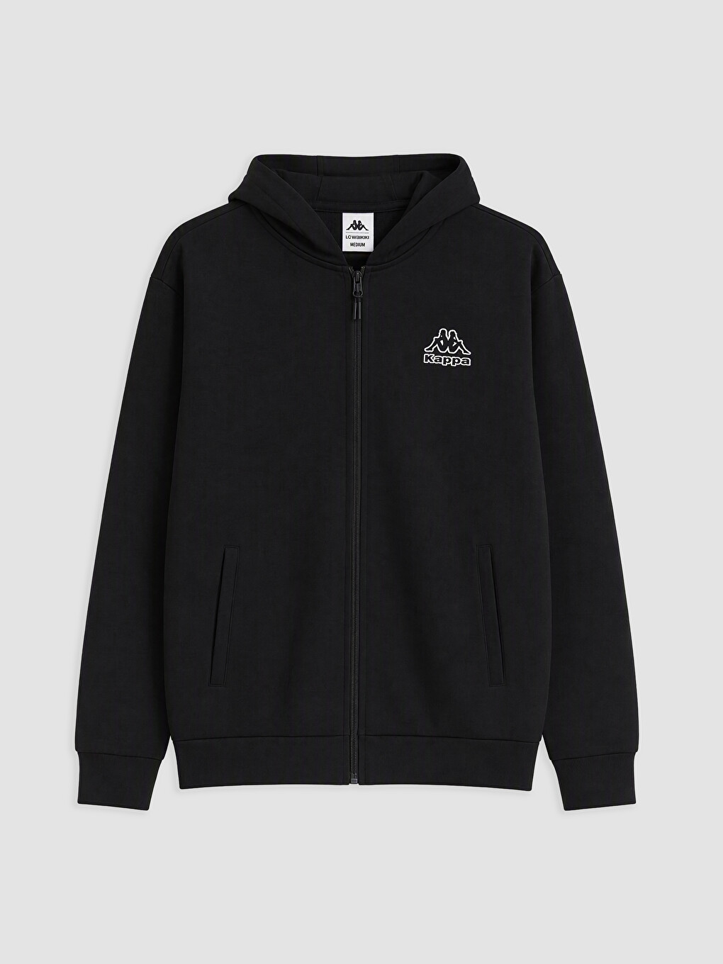 Siyah Kapüşonlu Erkek Fermuarlı Sweatshirt-4