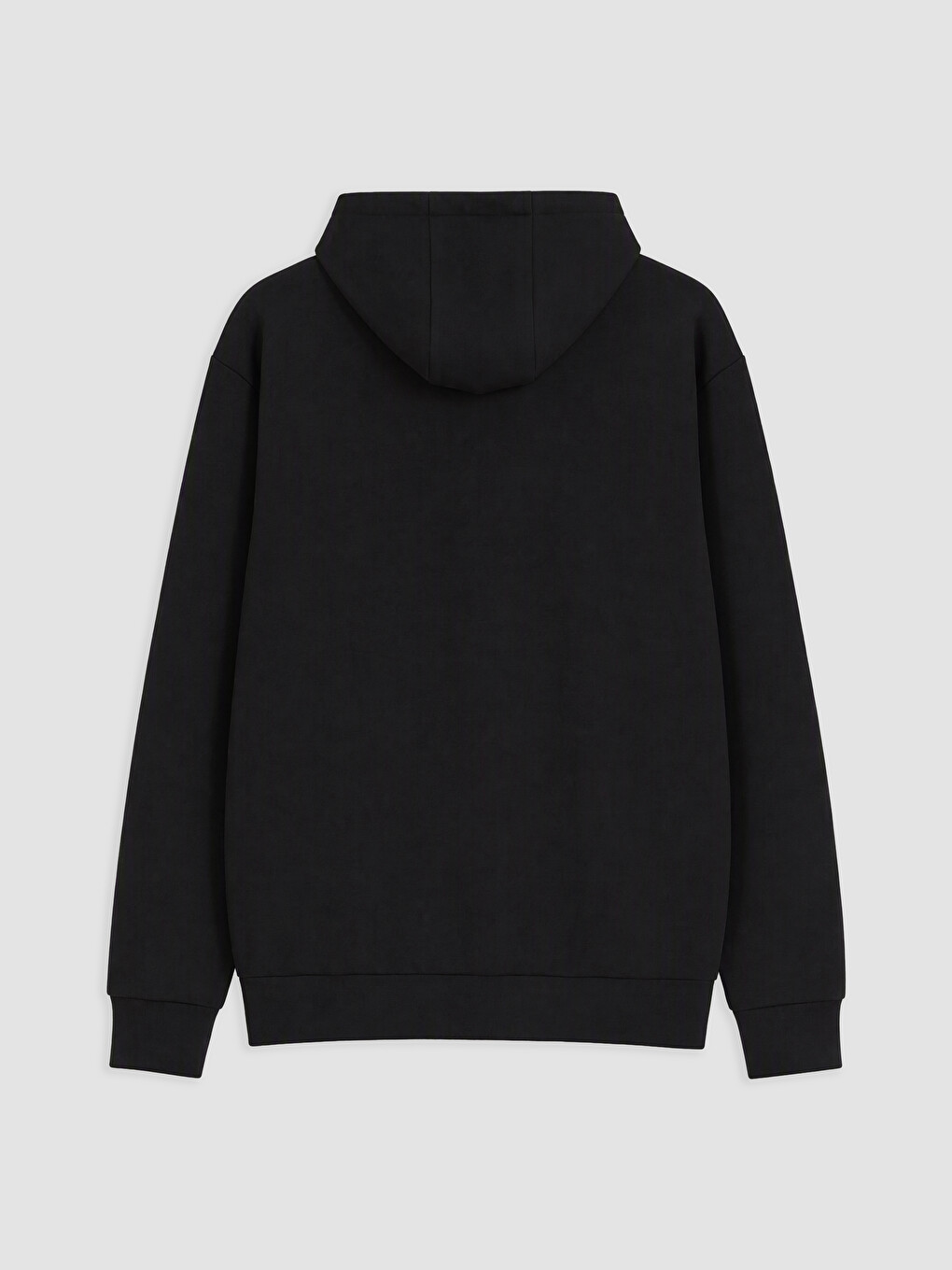 Siyah Kapüşonlu Erkek Fermuarlı Sweatshirt-5