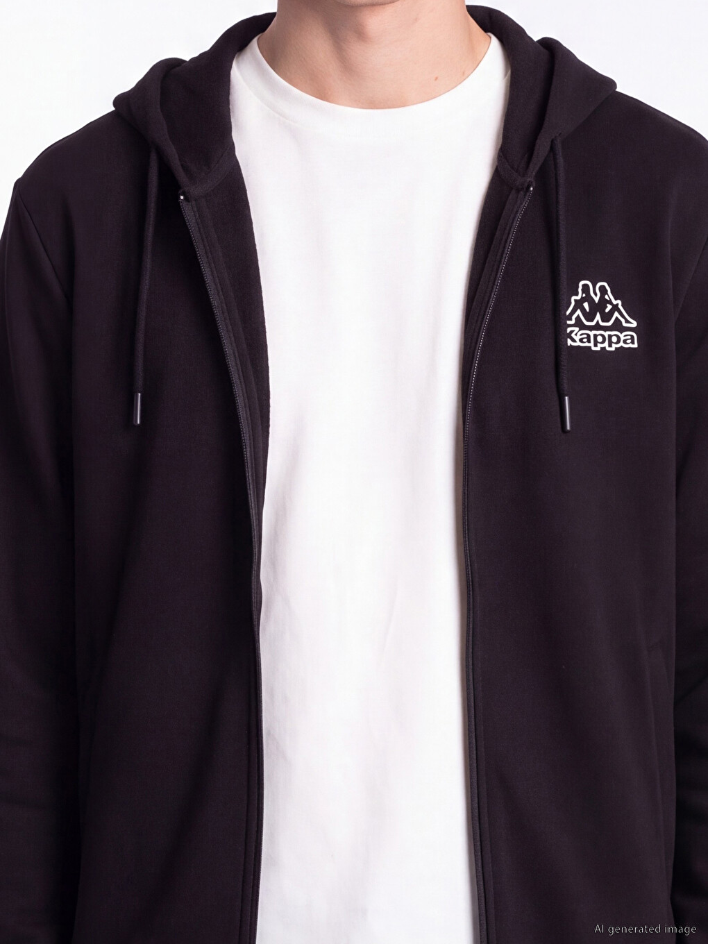 Siyah Kapüşonlu Erkek Fermuarlı Sweatshirt-2