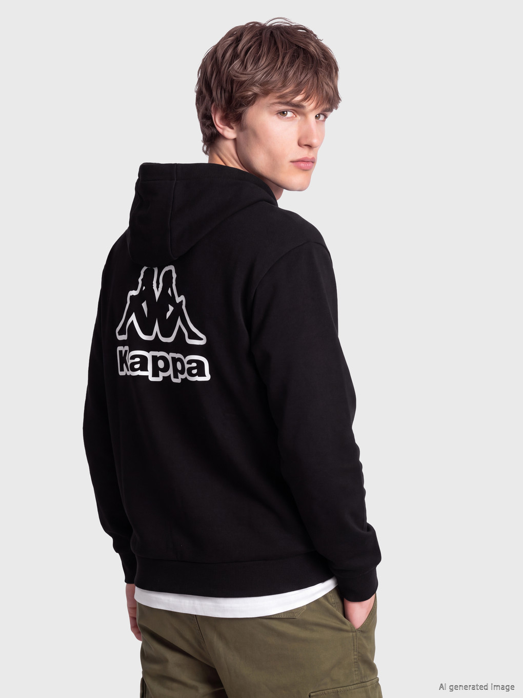 Siyah Nakışlı Erkek Hoodie-1
