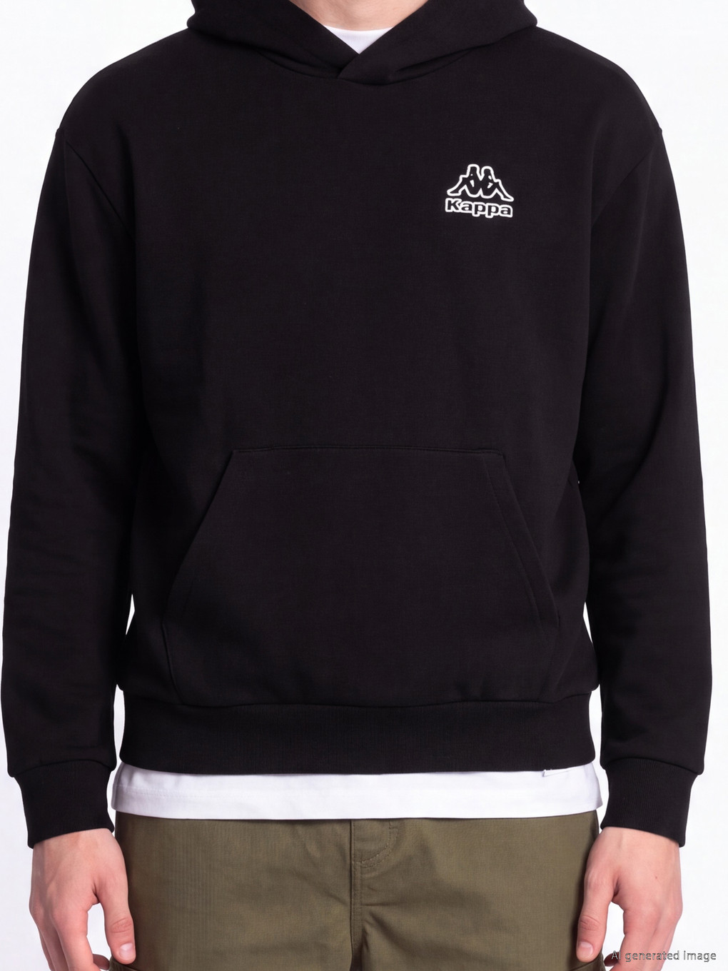 Siyah Nakışlı Erkek Hoodie-3