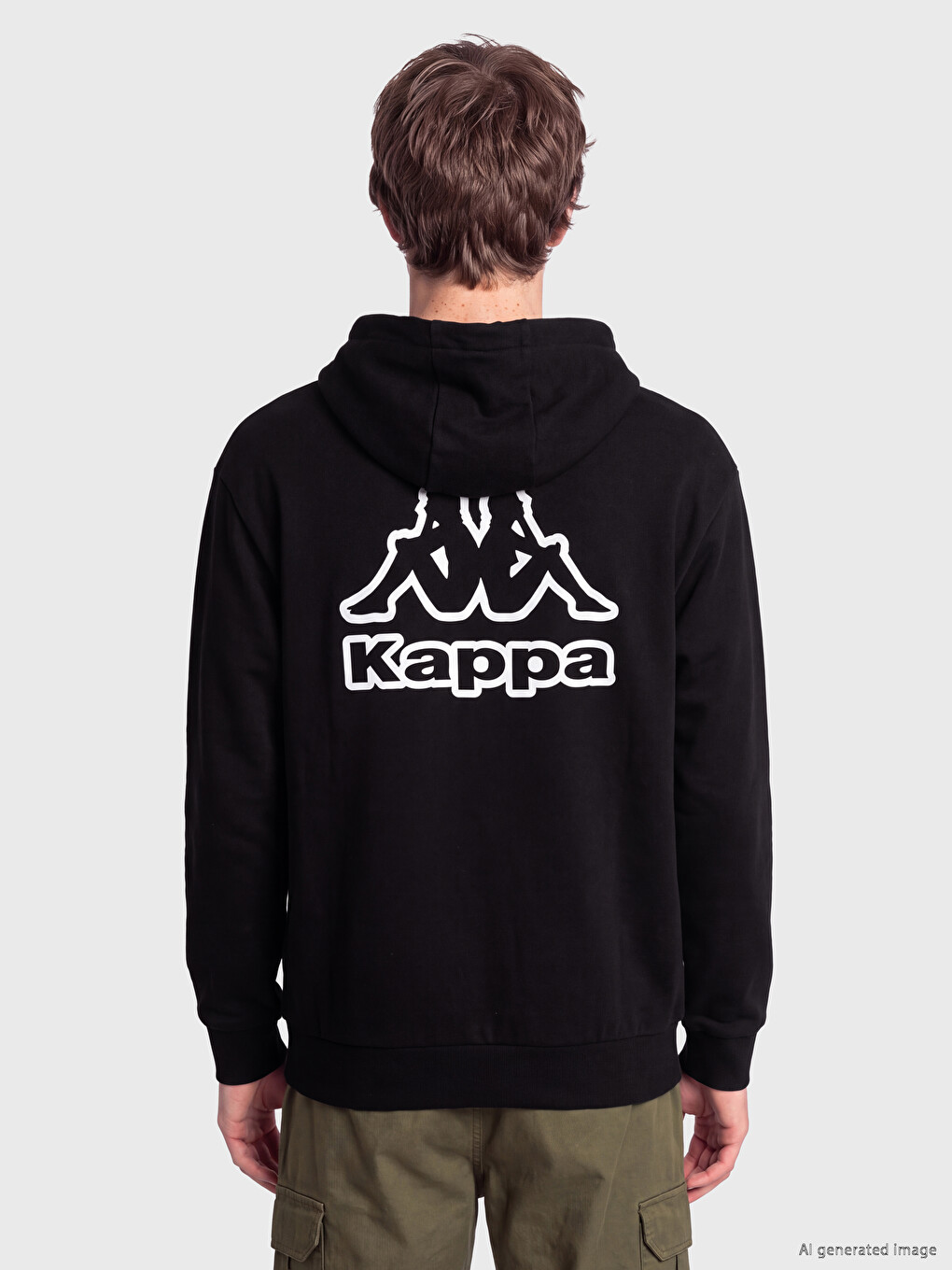 Siyah Nakışlı Erkek Hoodie-4