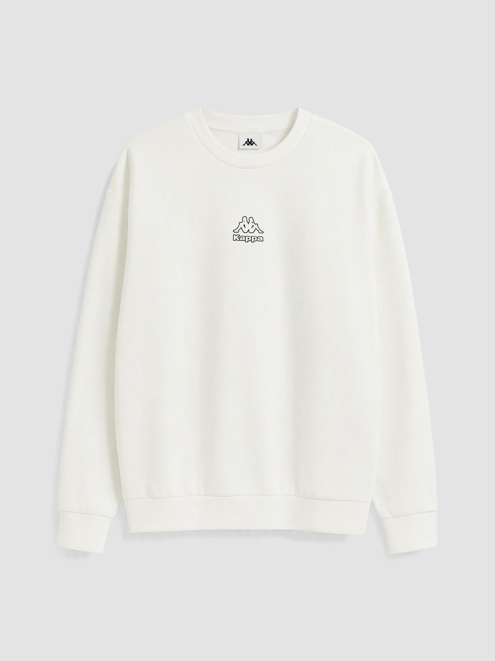 Ekru Bisiklet Yaka Nakışlı Erkek Sweatshirt-5