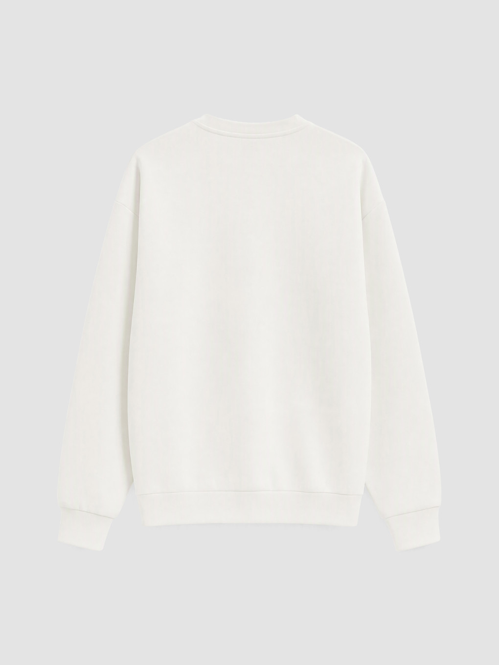 Ekru Bisiklet Yaka Nakışlı Erkek Sweatshirt-7