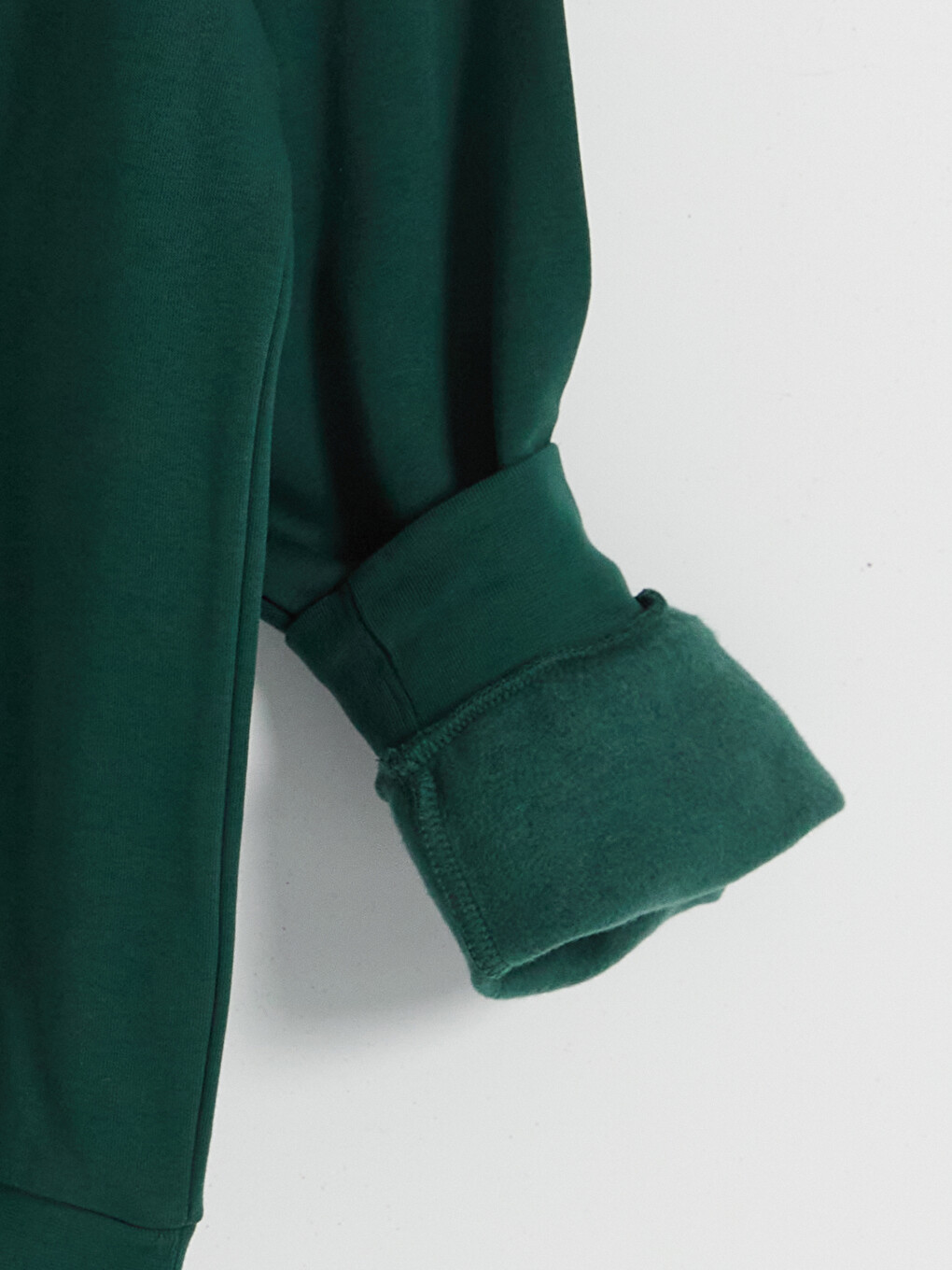 Yeşil Bisiklet Yaka Nakışlı Erkek Sweatshirt-8