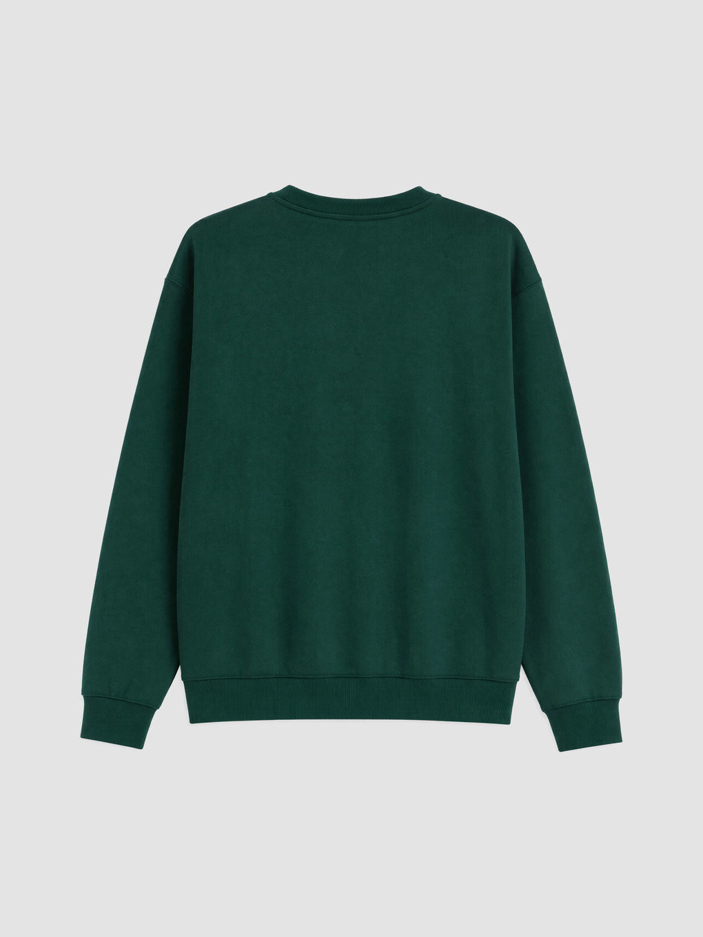 Yeşil Bisiklet Yaka Nakışlı Erkek Sweatshirt-9