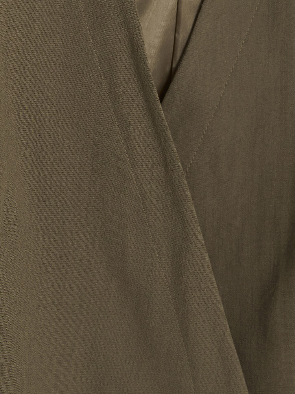 Haki Kruvaze Yaka Bağlamalı Oversize Kadın Blazer Ceket-2
