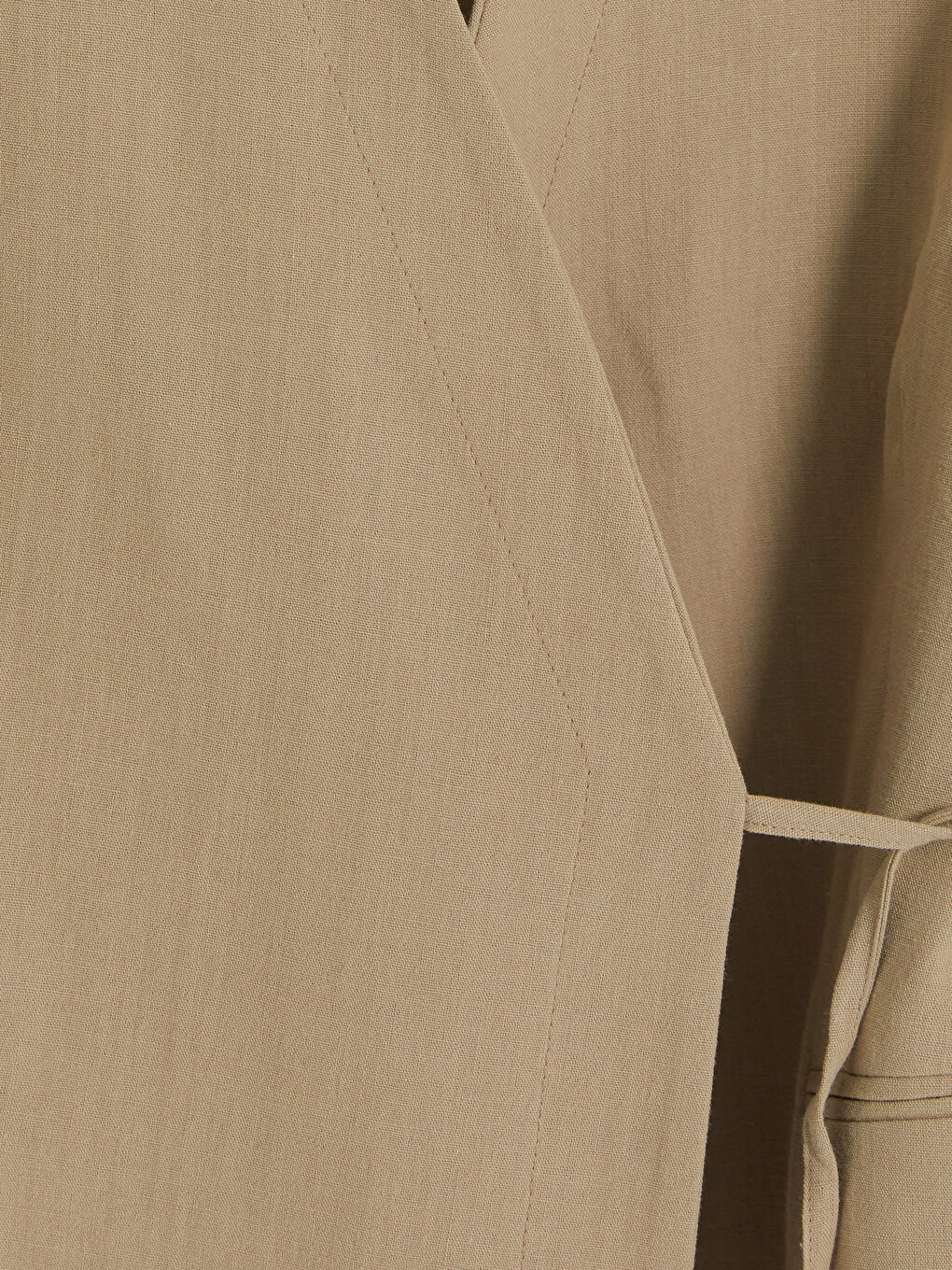 Kahverengi Kruvaze Yaka Bağlamalı Oversize Kadın Blazer Ceket-2