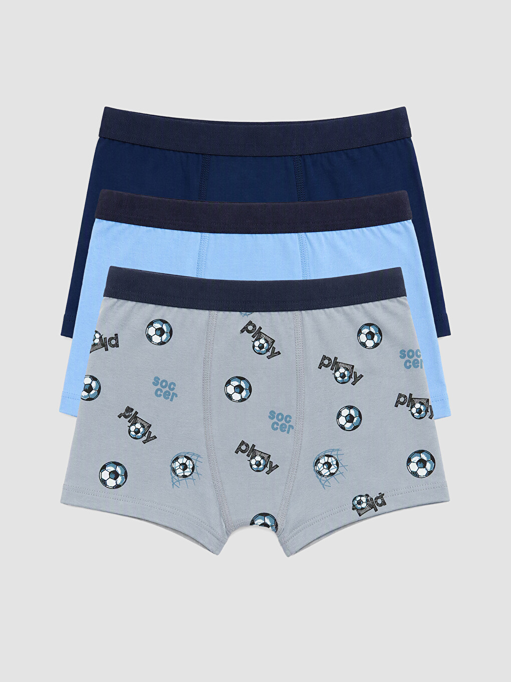 Gri 3'lü Erkek Çocuk Boxer-5