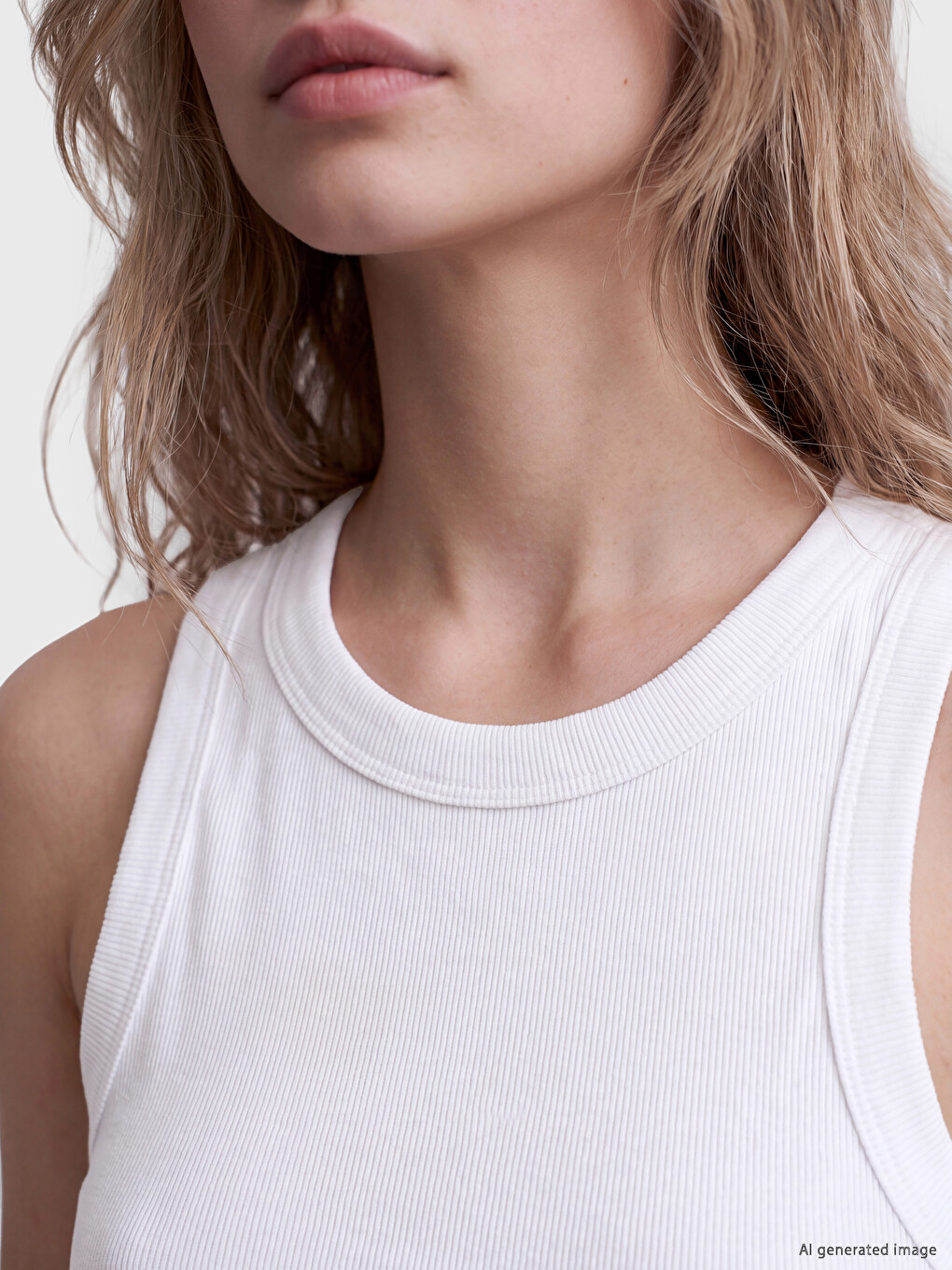 Crew Neck Women's Ribbed Tank Top-2