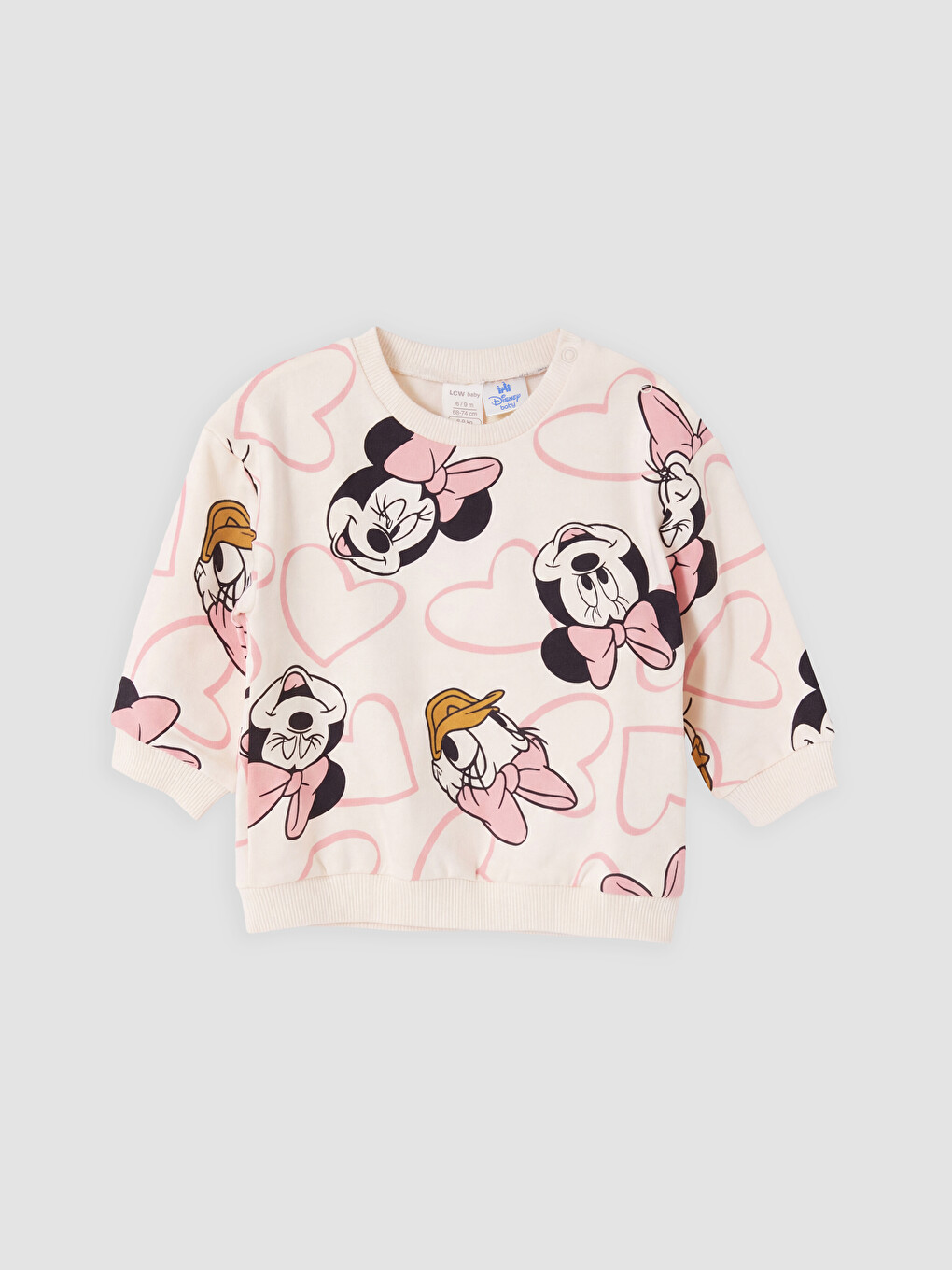 Ekru Minnie Mouse Baskılı Kız Bebek Takım-1