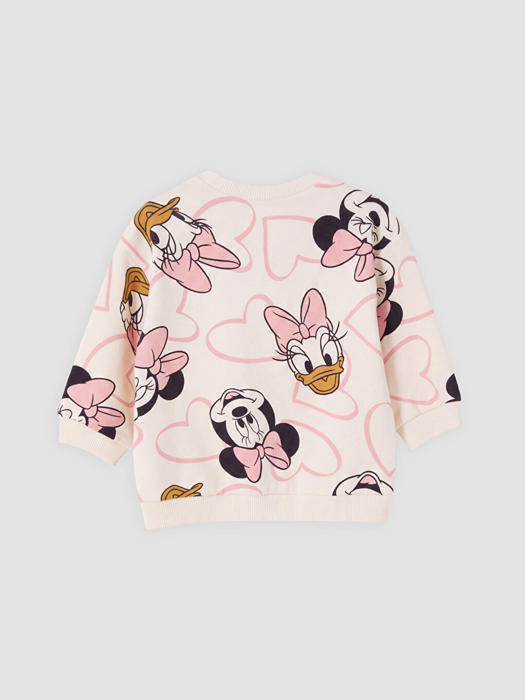 Ekru Minnie Mouse Baskılı Kız Bebek Takım-3