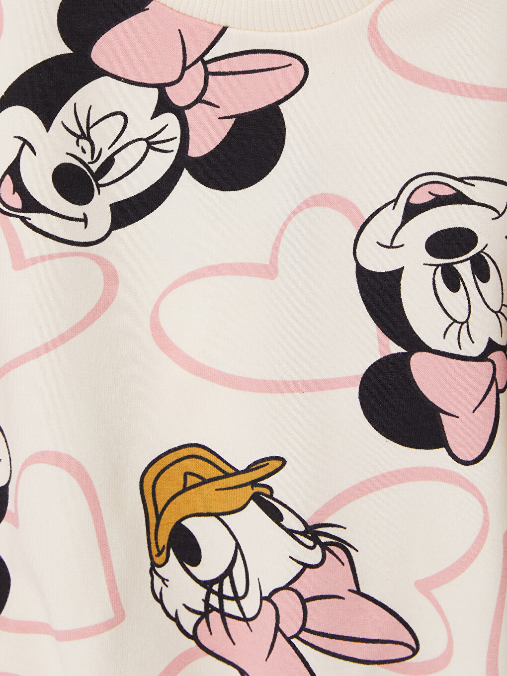 Ekru Minnie Mouse Baskılı Kız Bebek Takım-5