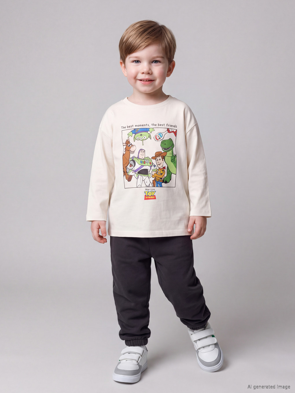 Ekru Toy Story Baskılı Erkek Bebek Takım