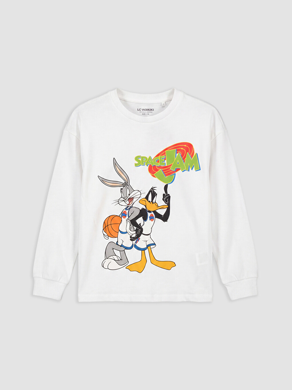 Beyaz Space Jam Baskılı Erkek Çocuk Tişört